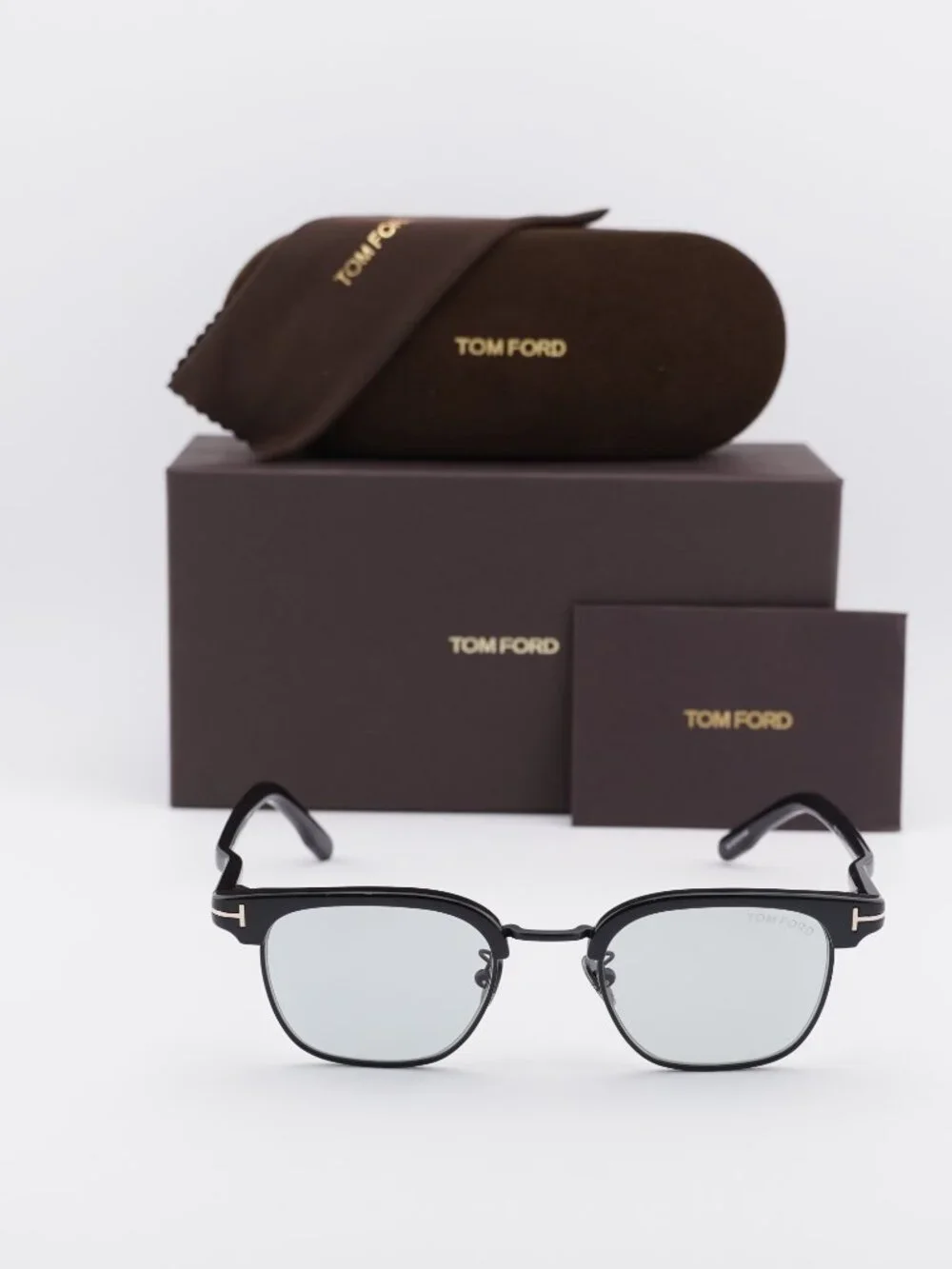 Tom Ford FT1119-D 01A Square Sunglasses - Shiny Black\ Smoke